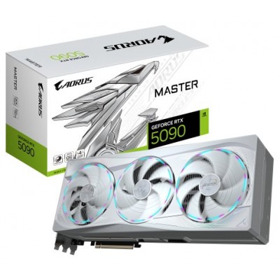 GIGABYTE AORUS GeForce RTX 5090 MASTER ICE 32G Tarjeta Gráfica - 32GB GDDR7, 512 bits, PCI-E 5.0, XXXX MHz Frecuencia Base, 3 x DP 2.1a, 1 x HDMI 2.1b, NVIDIA DLSS 4, GV-N5090AORUSM ICE-32GD (Espera 4 dias)